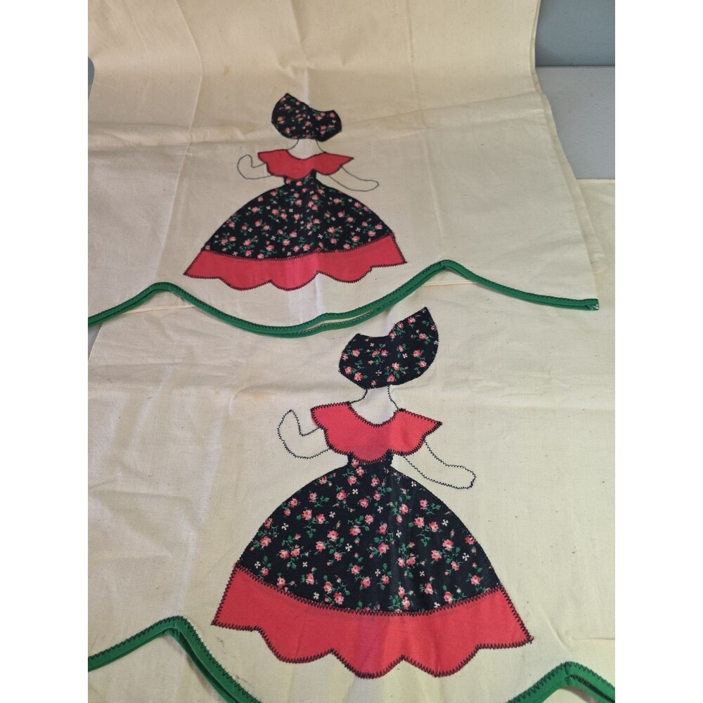 Vintage Southern Belle Applique Pillowcases Pair Handmade RicRac Cottage Linens